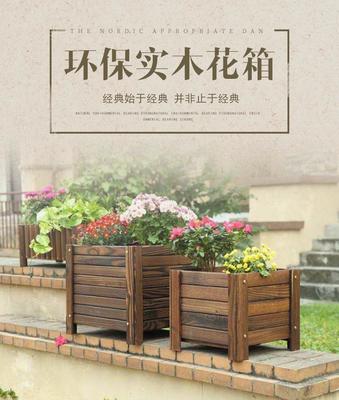 廠家直銷碳化木花箱 市政美化花池 道路移動(dòng)花池 木制花盆