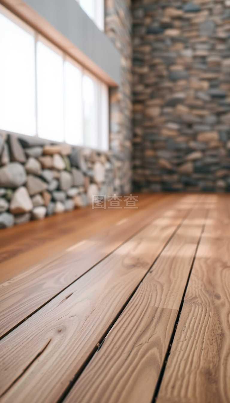 巖壁和木地板。