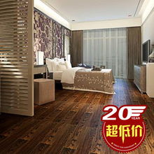 四合地板20周年慶典特惠 實木白櫟手工刨胡桃色企口18mm地板廠家直銷，焦點家居商城僅319元